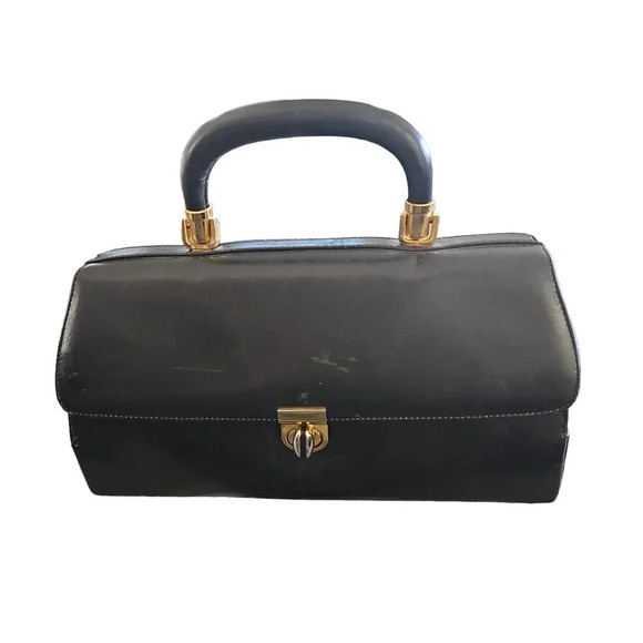 CS Top Handle Satchel Bag Purse Handbag Black - Picture 1 of 5